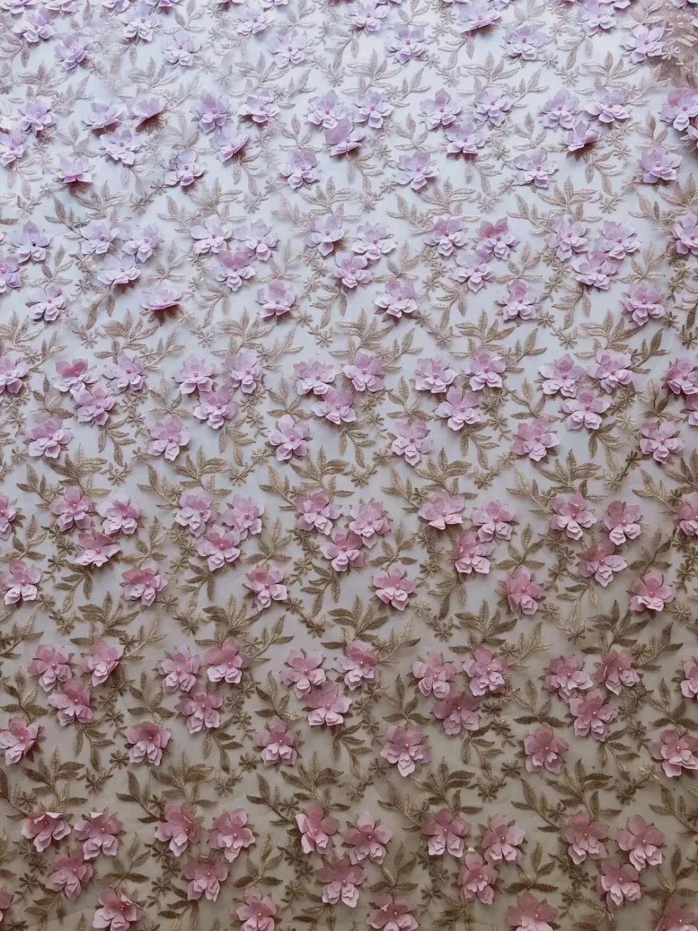 

New Arrival African Appliqued Tulle Lace Fabric Wholesale African Party Laces Popular 3D Rose Beaded French Lace Fabrics