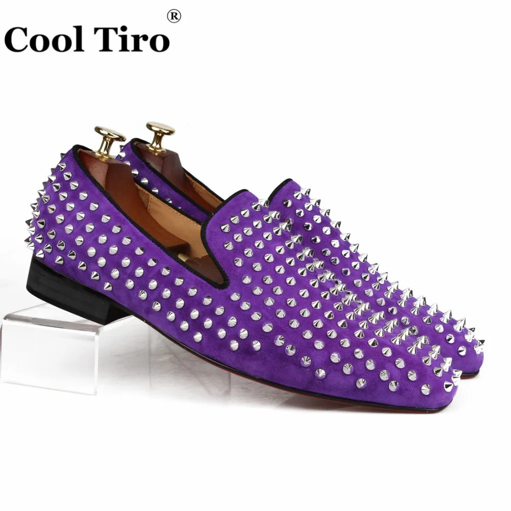 spikes Loafers purple suede  (1)