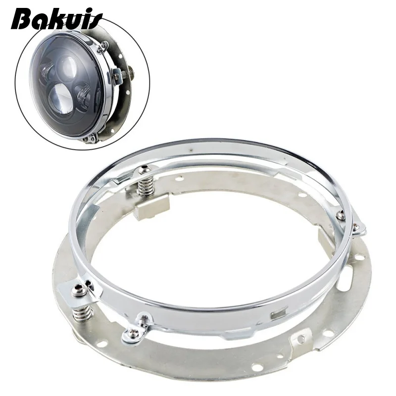 

Harley Touring Softail Mounting moto HID LED 7" Headlight Ring Bracket Chrome