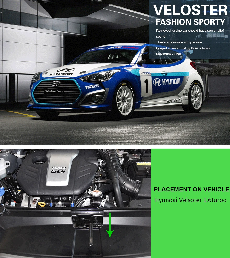 Fora da Válvula para Hyundai Proteja o Seu Liga de Alumínio!! Peça Forjada Sopro Veloster Sonata 1.6 t - Kia1.6t Motor! Turbo! Uma 5 Uma Peça Forjada Sopro fora da válvula