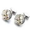 Newest Watch Movement Cufflinks for immovable Stainless Steel Steampunk Gear Watch Mechanism Cuff links for Mens Relojes gemelos ► Photo 3/6