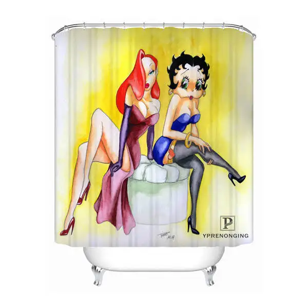 Пользовательские Betty Boop мультфильм Мода водонепроницаемый Душ Шторы для дома ванной s крючки полиэстер ткань мульти Sizes180509-03 - Цвет: Shower Curtain