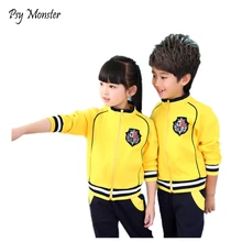 Одежда для мальчиков и девочек школьная Униформа Бейсбол куртки ветровка куртка+ брюки), детский спортивный костюм детские спортивные костюмы одежда для От 3 до 14 лет A55