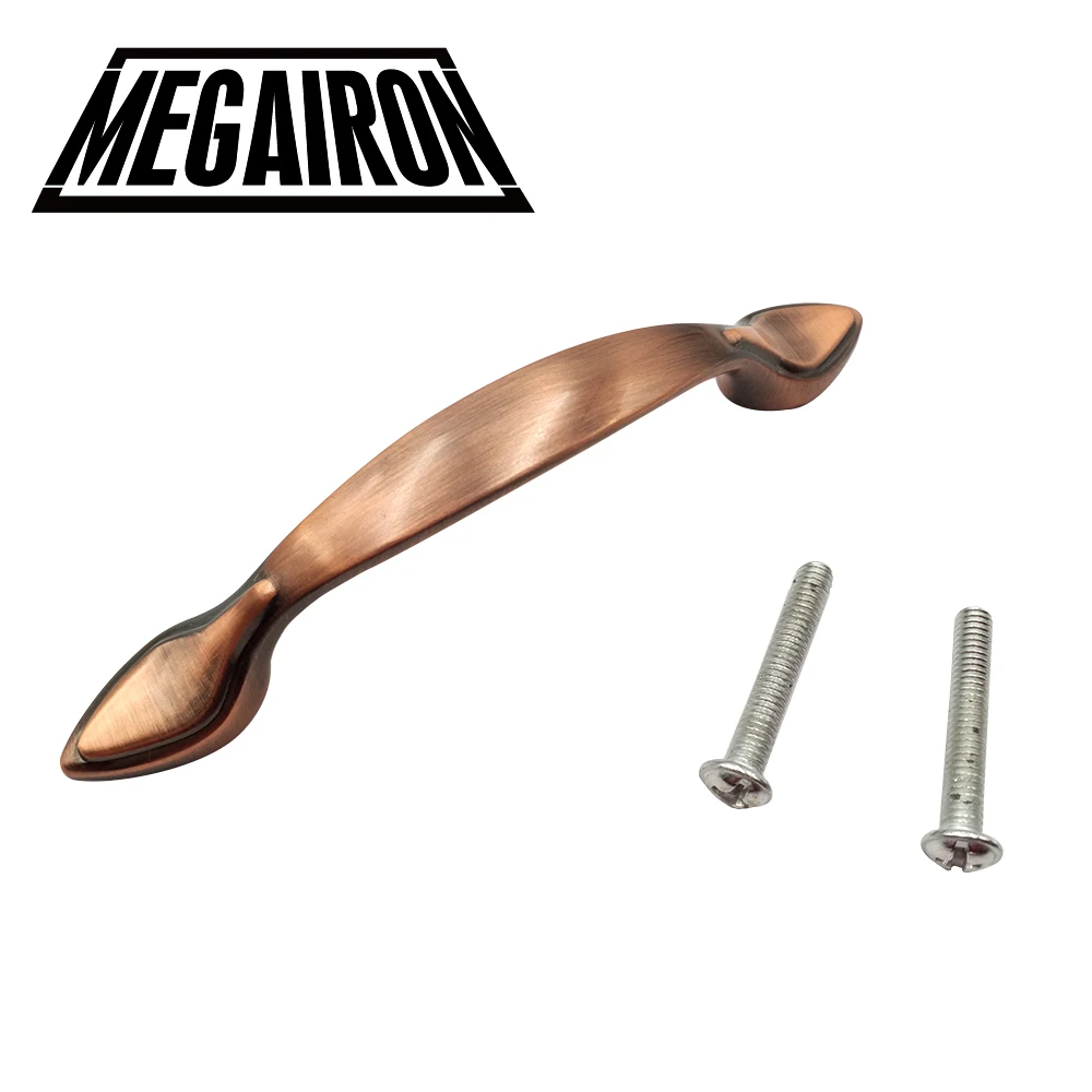 

MEGAIRON 64mm Red Antique Copper Pull Knobs Retro Wardrobe Drawer Cabinet Cupboard Door Pull Handle Knob Furniture Hardware Tool