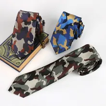 Printed Narrow Tie New Fashion Unisex Cool Leisure Tie 6*145CM Camouflage Uniform High Quality Breathe Thin Party Gift Tie