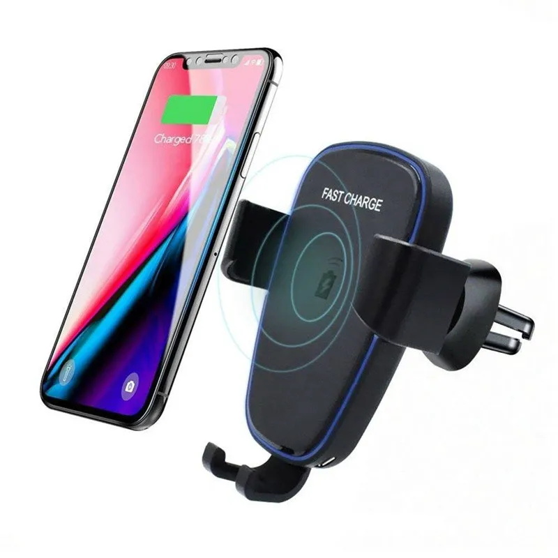 

Gravity 10w Qi Wireless Chargeur Sans Fil for Xiaomi Iphone x Samsung S8 S9 Sir Vent Mount Fast Ladowarka Samochodowa Induction