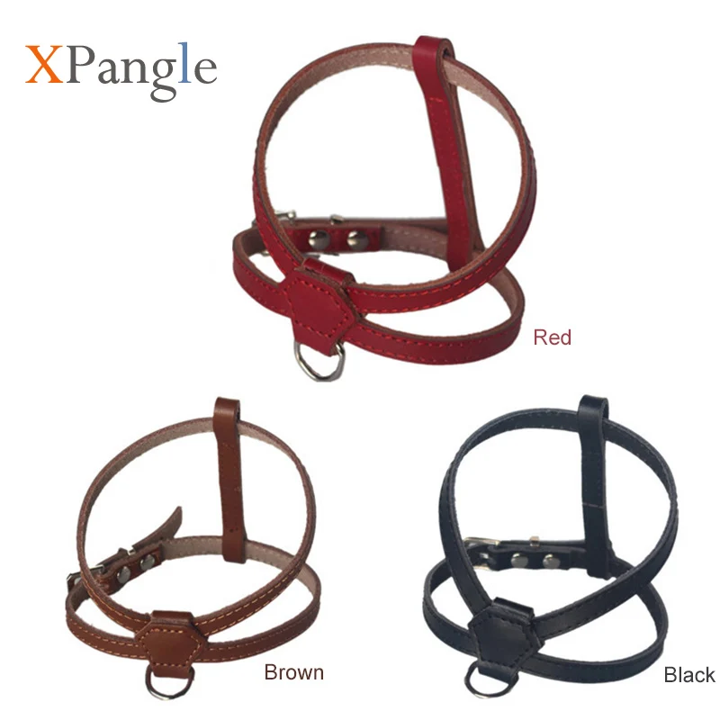 XPangle поводок для собак из искусственной кожи маленьких регулируемый нагрудный