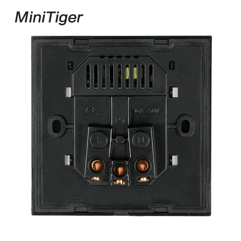 Minitiger черный двойной usb зарядный порт 5 в 2.1A настенное зарядное устройство адаптер со светодиодным индикатором 16A ЕС розетка питания из магазина производителя, из нержавеющей стали