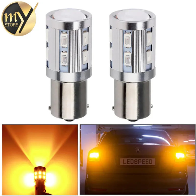 

20pcs 1156 BA15S 12 SMD Samsung 5730 led High Power lamp p21w R5W Car LED bulbs rear brake Lights Source parking 12V Yellow