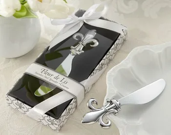 

Free shipping Fleur de Lis Chrome Spreader wedding bridal shower Wedding Decoration Baptism Gift Birthday Souvenir100sets