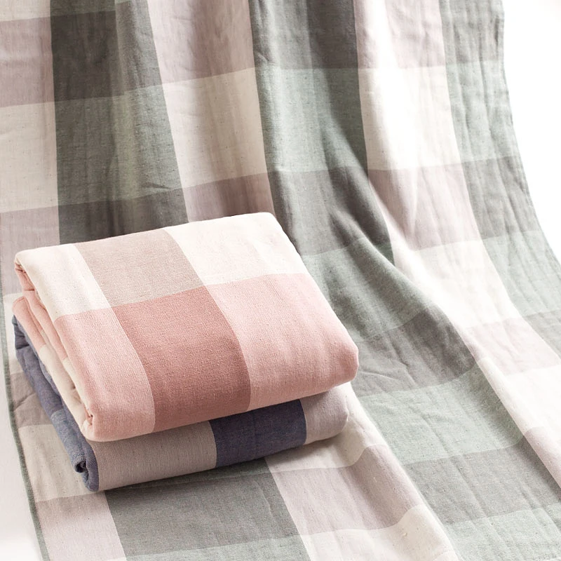 Cotton gauze cloth plaid bath towel soft and comfortable skin friendly
