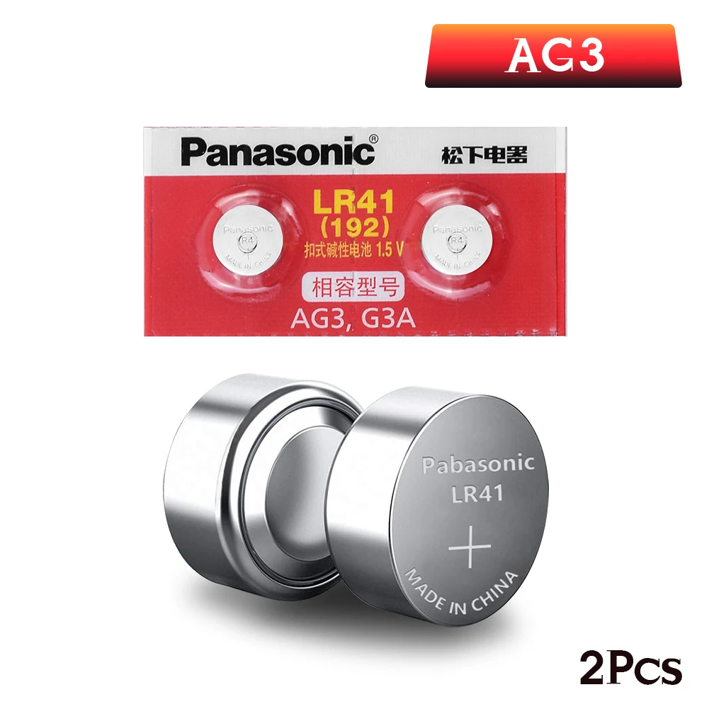 Panasonic 2 шт./лот LR41 аккумуляторы таблеточного типа SR41 AG3 G3A L736 192 392A трансформаторного двигателя Mn-Zn/MnO2 1,5 V Литиевые Батарейки-таблетки