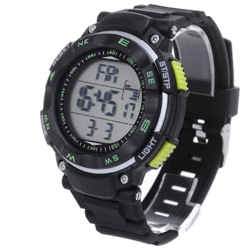 The new ideas of 50 meters waterproof LED digital watch sports men watches multifunctional luminous watches
