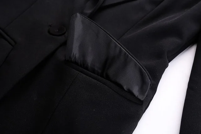 2019 Весна Новая мода тонкий большие размеры костюм женский короткий комбинезон платье черный костюм Превосходная куртка маленький костюм