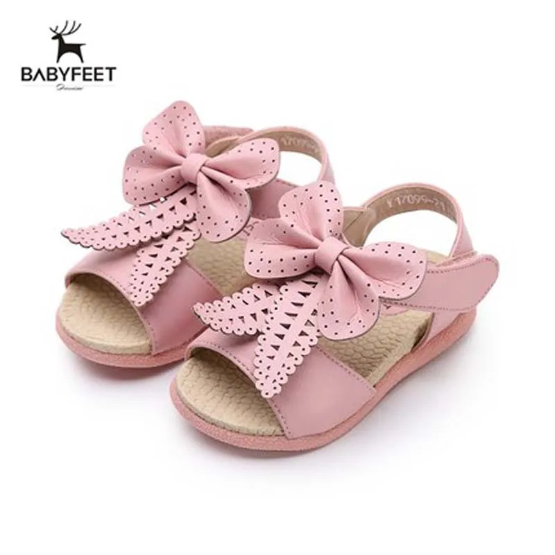 

2017 Summer New Princess Soft Sandals Non-Slip TPR Soles Shoe Artificial Leather Light breathable Fashion Hook&Loop Girls Shoes
