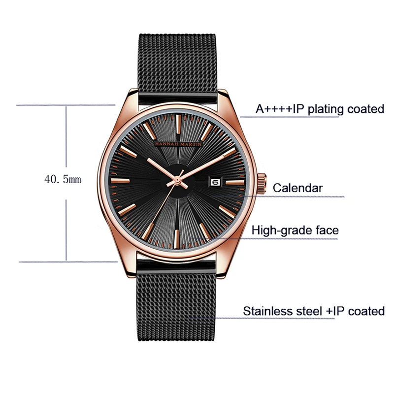 2018 Fashion Women Watches Men s Steel Mesh Belt Furnace Plating Quartz Clock Calendar Waterproof Watch 5