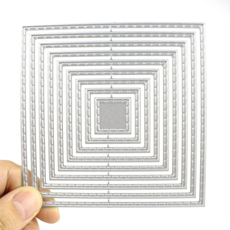 

SP 9size Square Fame Metal Cutting Dies For Scrapbooking Practice Hands-on DIY Album Card Craft Decorative Dies