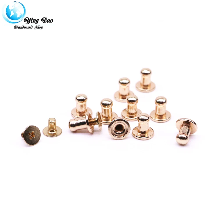 50sets/pack 8mm (Diameter), 8.4mm (Height)  3 Colors rivet 8mm mushroom rivet Golden B-13