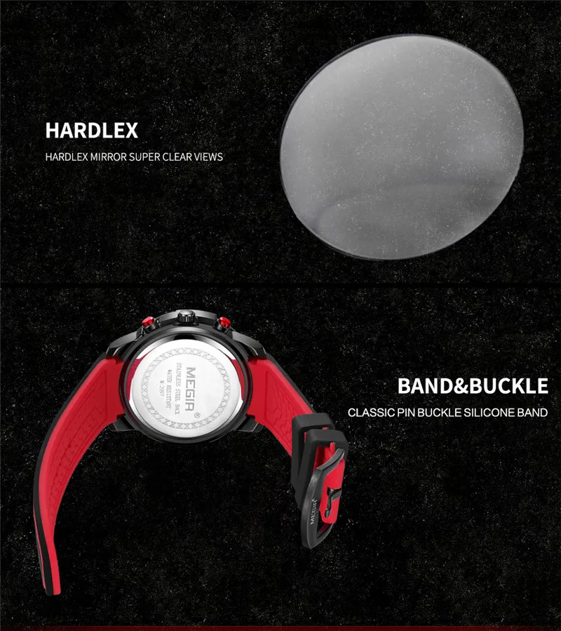 MEGIR часы для мужчин лучший бренд класса люкс Хронограф наручные часы Авто Дата Военный Спортивный резиновый ремешок мужские часы Relogio Masculino 2097