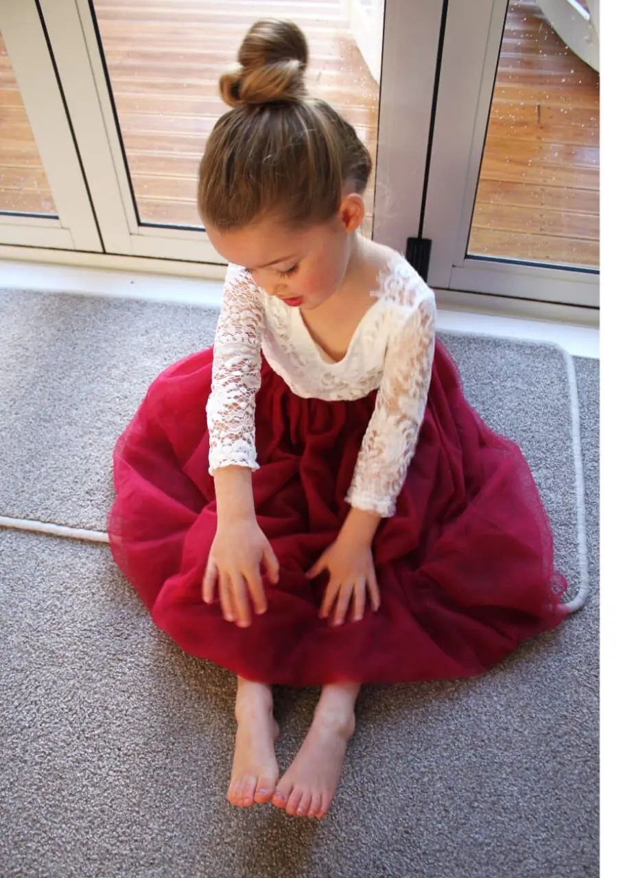 

Retail Xmas Toddler kids girls long lace tutu dress children maxi tiered dress little girls wedding dress for Christmas vestido