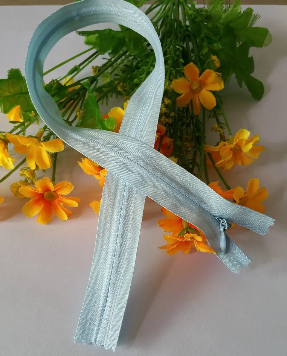 20pcs/lot High Quality Nylon Light blue Zippers Invisible Zipper Women's Dress 50cm 3 Tailor