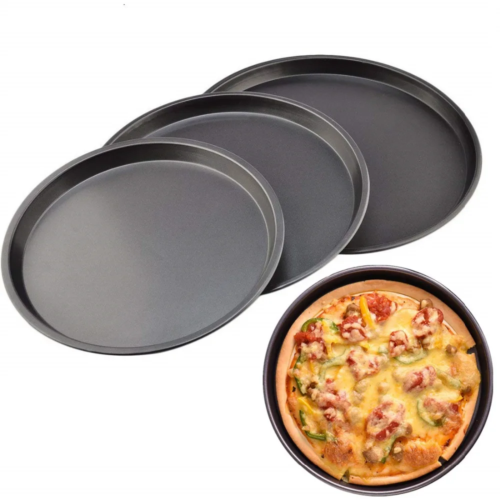 8 9 10 inch Pizza Plate Round Deep Dish Pizza Pan Tray Carbon Steel Non-stick Mold Baking Tool Baking Mould Pan Pattern 8 9 10 inch Pizza Plate Round Deep Dish Pizza Pan Tray Carbon Steel Non-stick Mold Baking Tool Baking Mould Pan Pattern