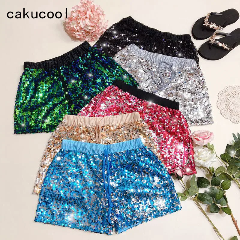 Cakucool Women Summer Chiffon Shorts Loose Elastic Waist Wide Leg