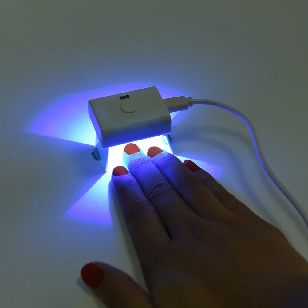 2018 New 1Pc 3W 60s Mini Nail Art Dryer Gel Polish Curing LED UV Lamp Nail Dryer Light USB Charging