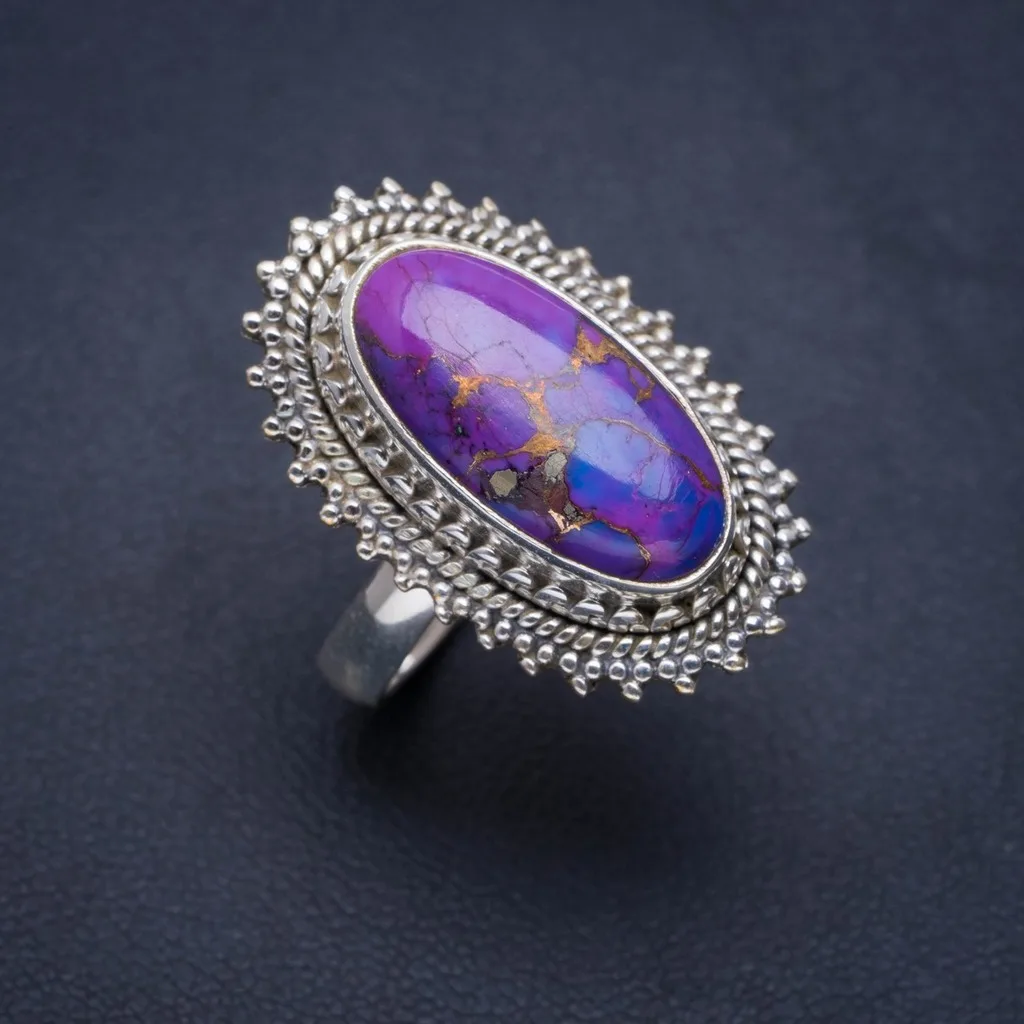 

Natural Turquoise Handmade Unique 925 Sterling Silver Ring 8 A1000