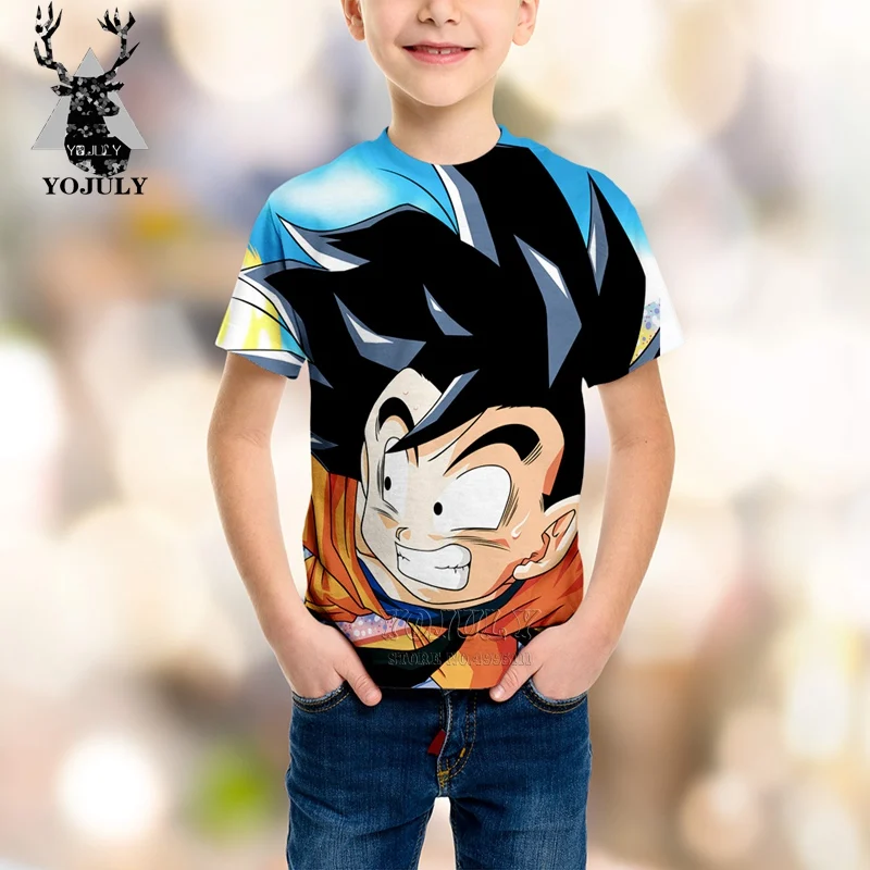 YOJULY/Детская Повседневная футболка с 3D принтом аниме, драконий жемчуг, каваи, Гоку летняя футболка одежда для мальчиков и девочек C26 - Цвет: 8