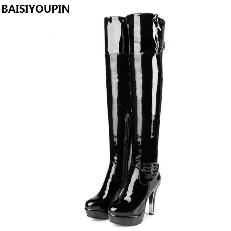 

Women Boots Small Size 30 Over The Knee Sexy Boots Drag Queen Nightclub Plus Size 48 Wedding Shoes Leather Boots Pole Dance Boot