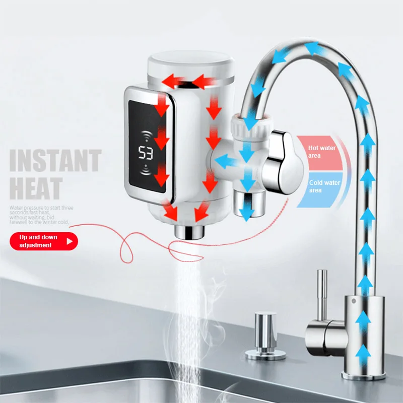 

Free Installation Lever Electric Hot Faucet with Digital Display for Kitchen Bathroom JA55