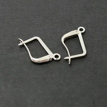

12pcs/lot Rhodium Plated DIY Ear Hook Spring Earrings Hooks Clasps DIY Metal Jewelry Findings