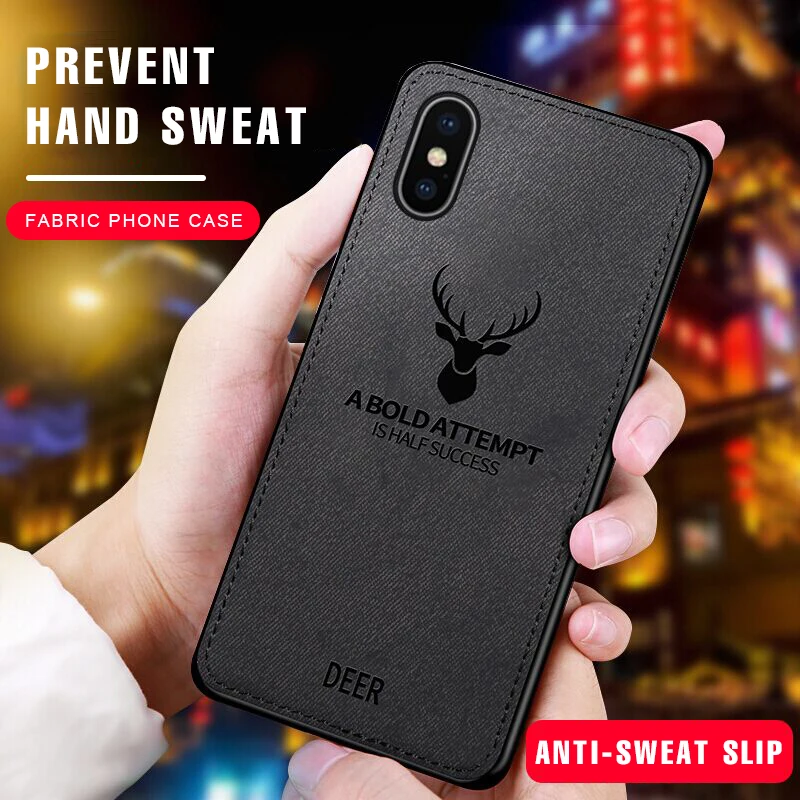 

Luxury Cloth Soft Shockproof Case On The For IPhone 8 7 6 6s Plus XR XS Max X Phone Case For IPhone 6 6s 7 8 Plus Bumper Case