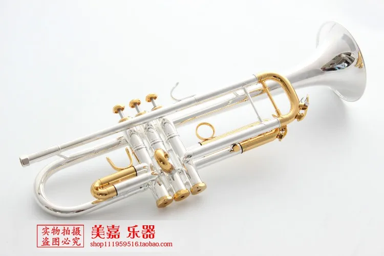 New Bach LT180S-72 Bb Trumpet Instruments Surface Golden Silver Plated Brass Bb Trompeta Professional Musical Instrument
