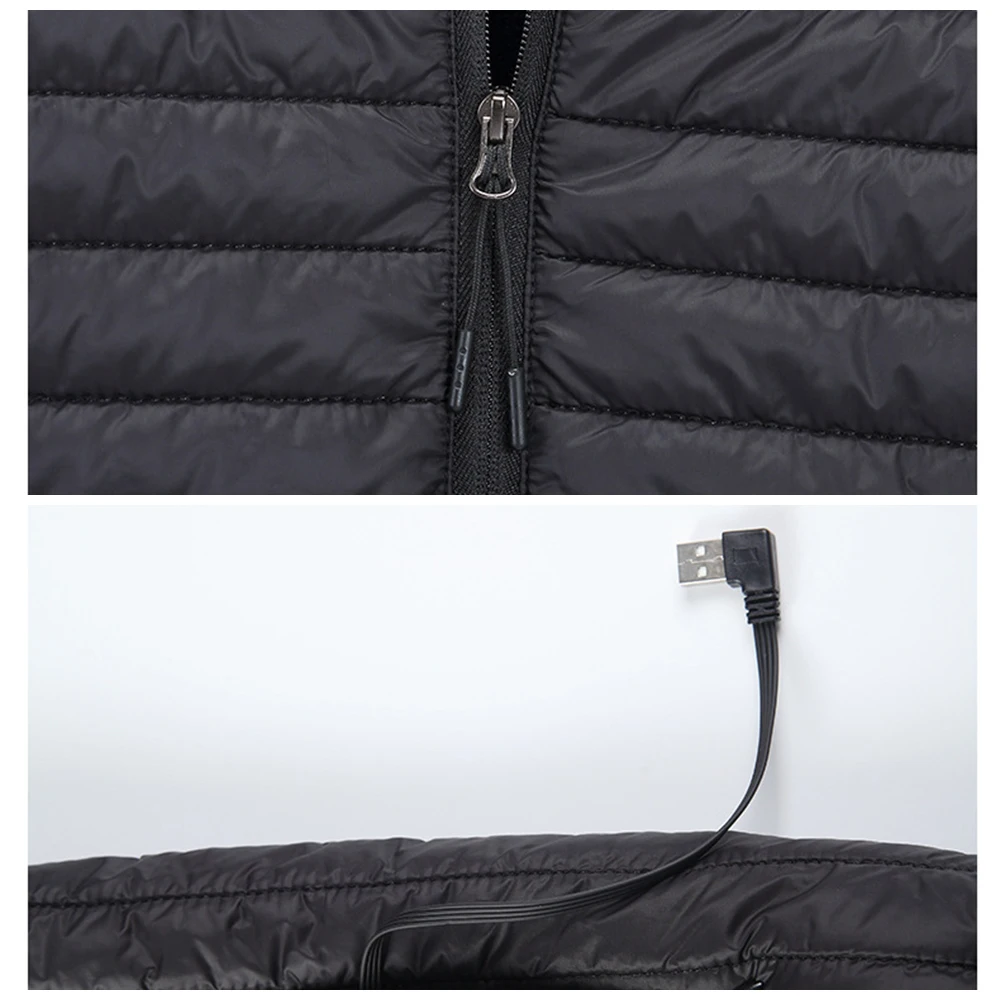 Зимняя уличная интеллектуальная нагревательная куртка, Электронная тонкая нагревательная хлопковая одежда с USB передним и задним подогревом для катания на лыжах и горных лыжах