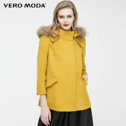 Vero Moda бренд шерсть простой коммутируют енота воротники пальто женщина | 315327041
