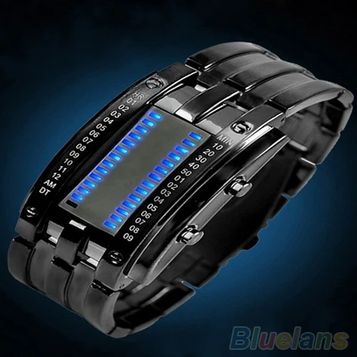Для мужчин для женщин Роскошные сплава Дата Цифровой светодио дный светодиодный часы Военная Униформа электронные наручные часы браслет спортивные наручные часы