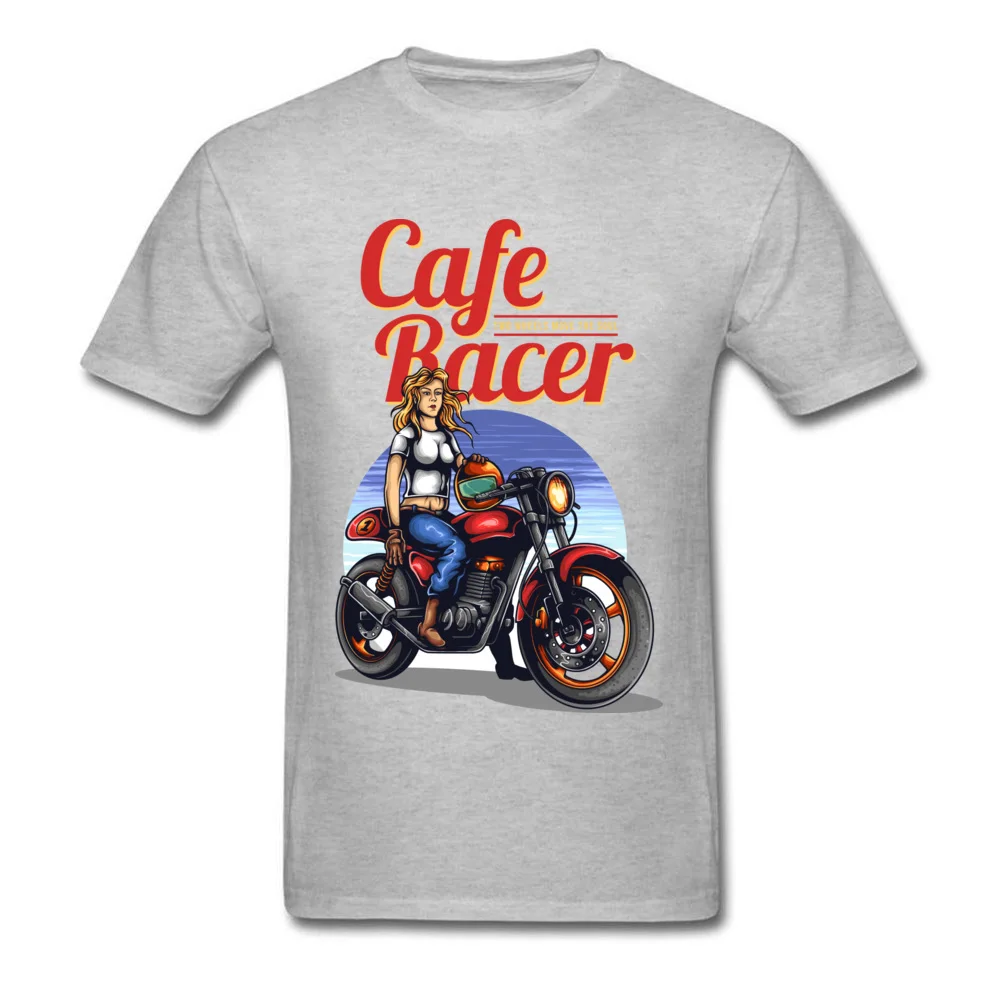 Cafe Racer 2018 Popular Men T-Shirt O-Neck Short Sleeve 100% Cotton Tops Shirt Printed Tops Shirts Free Shipping Cafe Racer grey