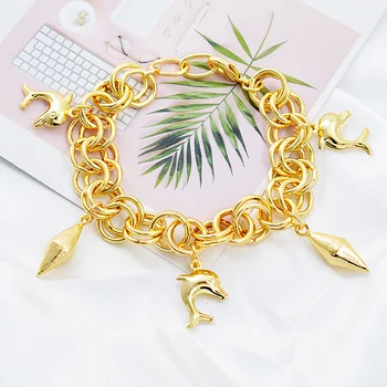

Sunny Jewelry Trendy Charm Bracelet For Women Hand Chains Link Chain Hot Selling Bracelet For Party Dolphin Jewelry Findings