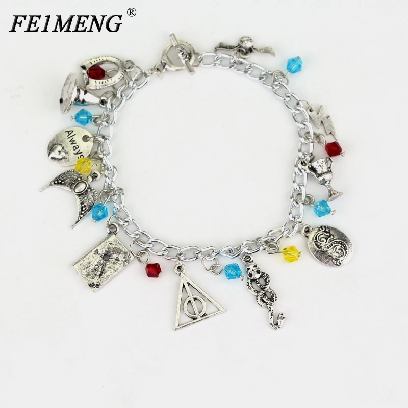 

Hogwarts Horcrux Charm Bracelet The Eagle Crown Bracelet Hat Slytherin Snake Cup Accessories Bracelets For Women Fashion Jewelry