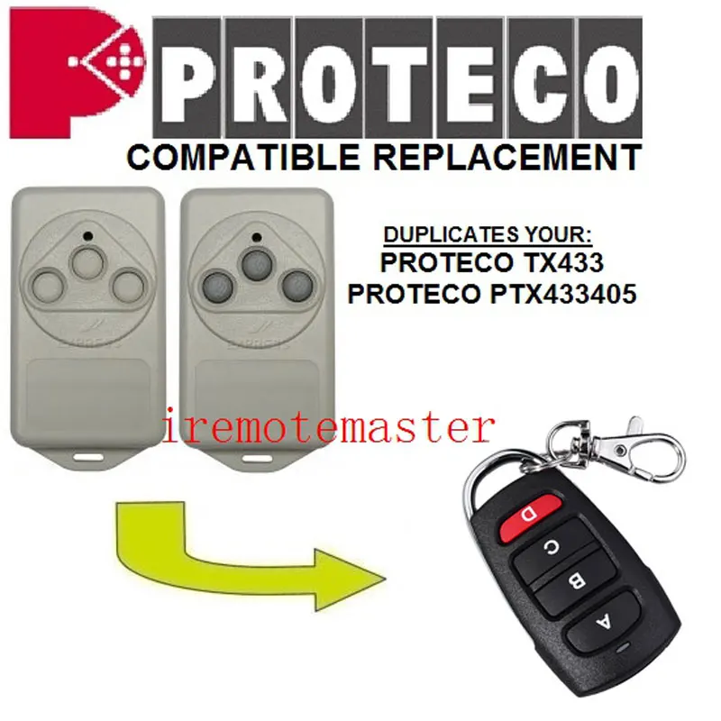 

PROTECO TX433 TX433406 Transmitter Gate Door Opener Remote Control Clone/Duplicator