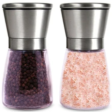 New Stainless Steel Pepper Practical Mill Salt Spice Glass Bottle Grinder For Kitchen Tools