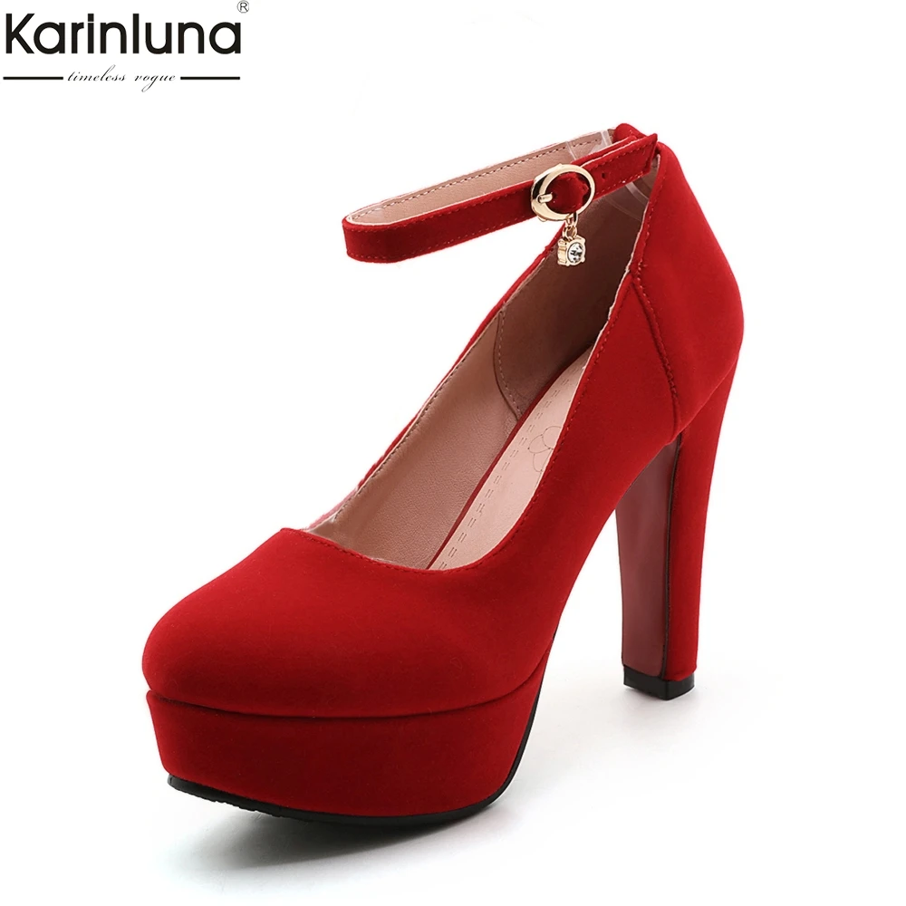 

Karinluna new arrivals dropship plus size 32-43 Bride Bridesmaid women shoes pumps high heels gold silver red pumps shoes woman