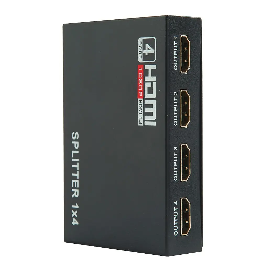 Full HD HDMI Splitter 1X4 4 Port Hub Repeater Amplifier v1.4 3D 1080p 1