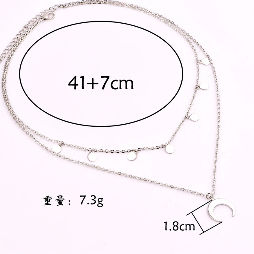 Новая мода двойной рог ожерелье полумесяц ожерелье в стиле бохо, ювелирное изделие Минимальный подарок девушке леди колье ожерелье