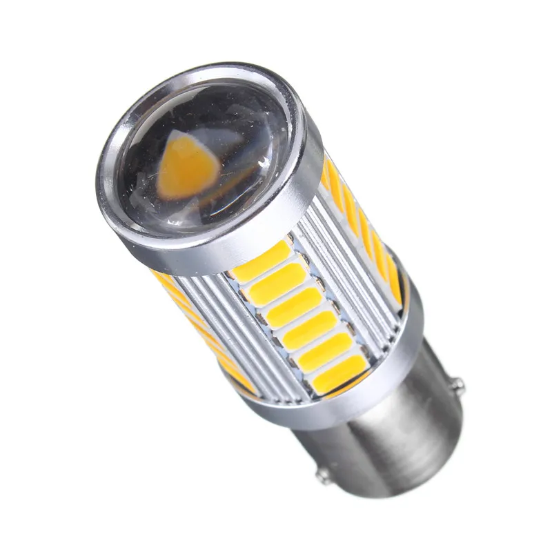 

1 Pcs BAU15S PY21W Yellow Car LED Bulbs 33 5730 SMD Side Marker Reverse Light Dome Brake Tail Lamp White Yellow For DC 12V
