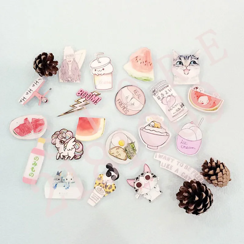 1 PCS Pink Series No.4 Icons Free Shipping Kawaii Acrylic Pin Badges Backpack Pin Badge Icon Pins Decoration