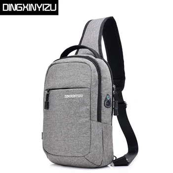 

DINGXINYIZU Men Chest Bag Canvas Single Shoulder Strap Back Bag Fashion Men Crossbody Bags Male Travel Chest Pack for Man Bolsas