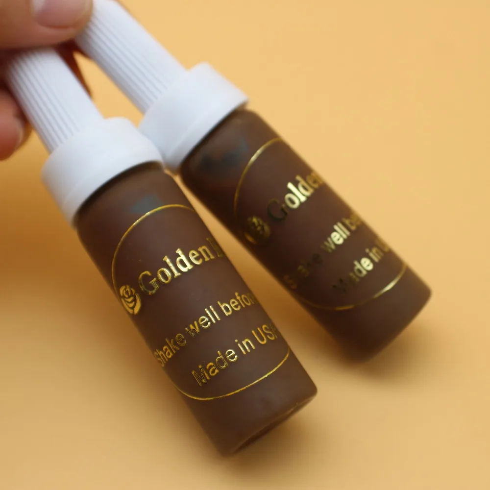 

2PCS 30Ml/bottle Golden Rose Tattoo Ink Permanent Makeup Micro Pigment For Eyebrows Eyeliner Lip Tattoo Body Brown Coffee